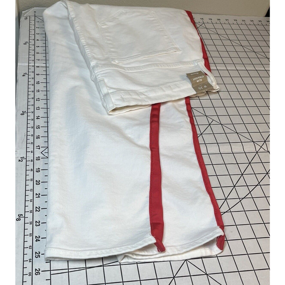 MADEWELL Women Stovepipe Jean Tile White Tuxedo Stovepipe Slim Straight W 35 NWT - Picture 11 of 16
